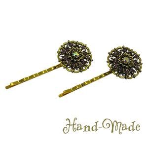 Handmade Purple Rhinestone Gold Set Hair Clips Whimsical HoCo Fairy Jewelry NWT